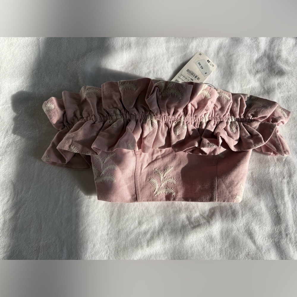 Zara Ruffled Off-Shoulder Crop Top β NWT π - Picture 4 of 4